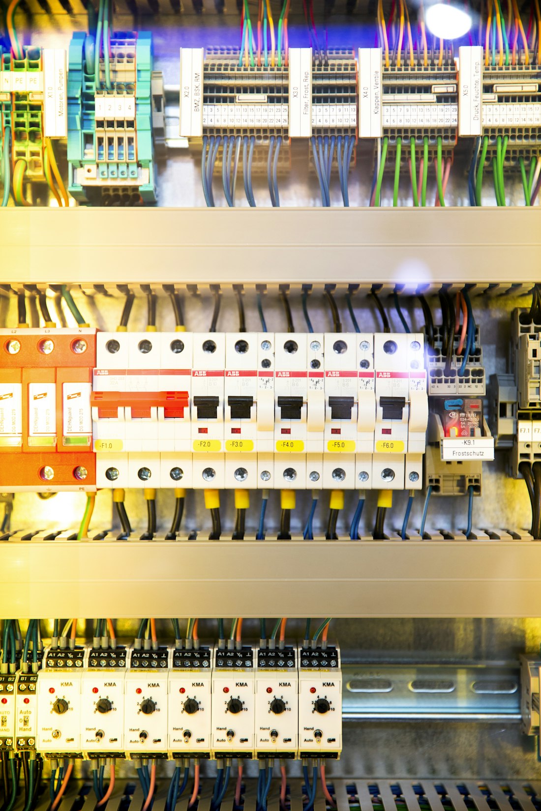 Cuadro eléctrico con protecciones y magnetotérmicos